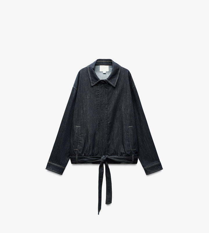 Denim jacket with belt
