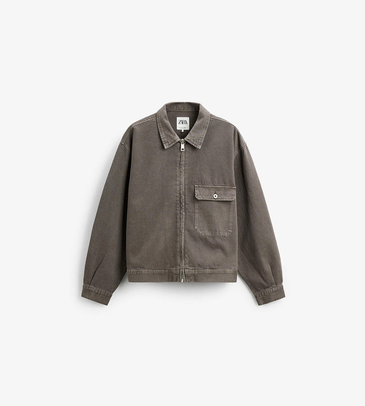 Washed boxy fit jacket