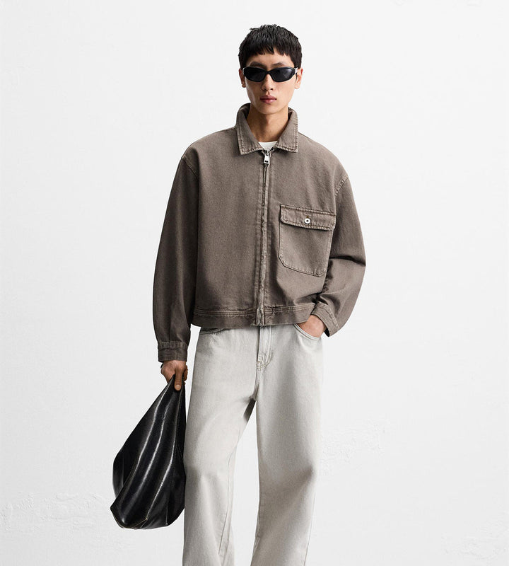 Washed boxy fit jacket
