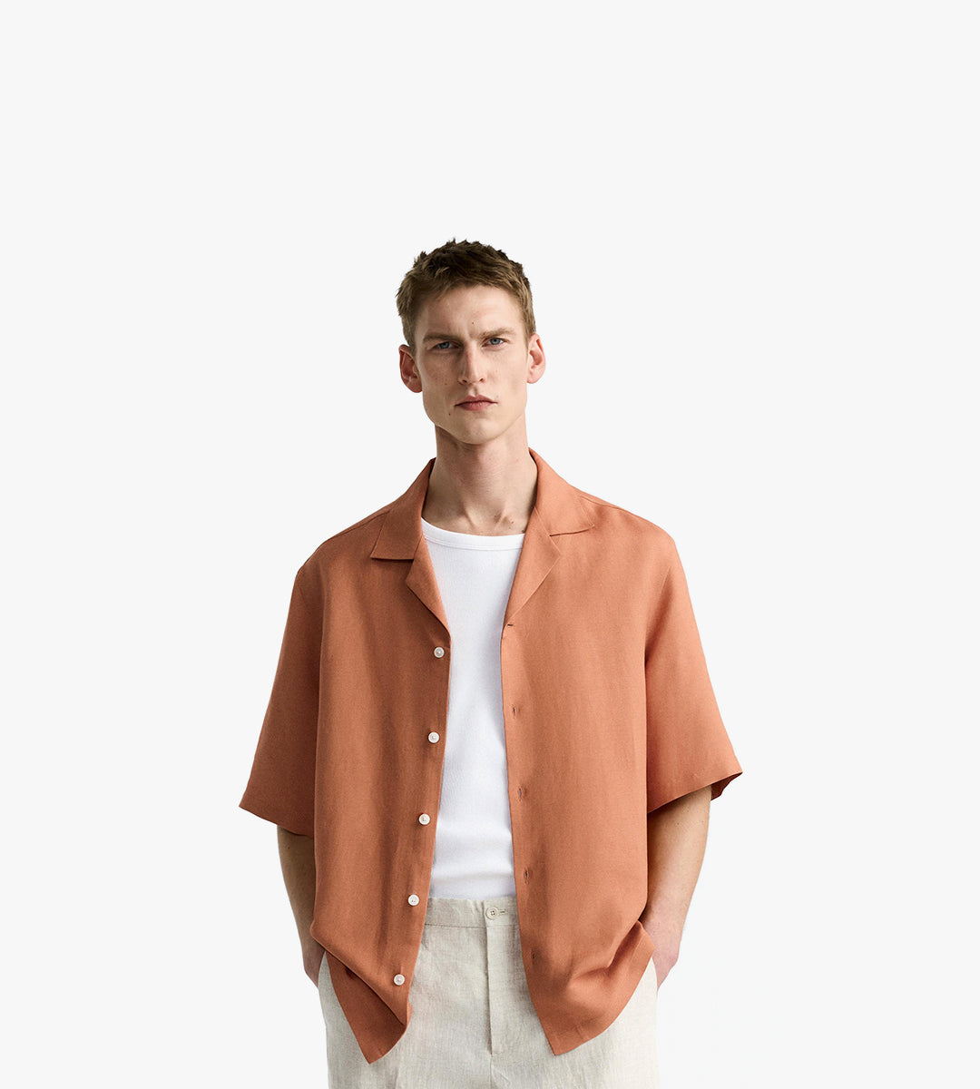 Brown fabric shirt