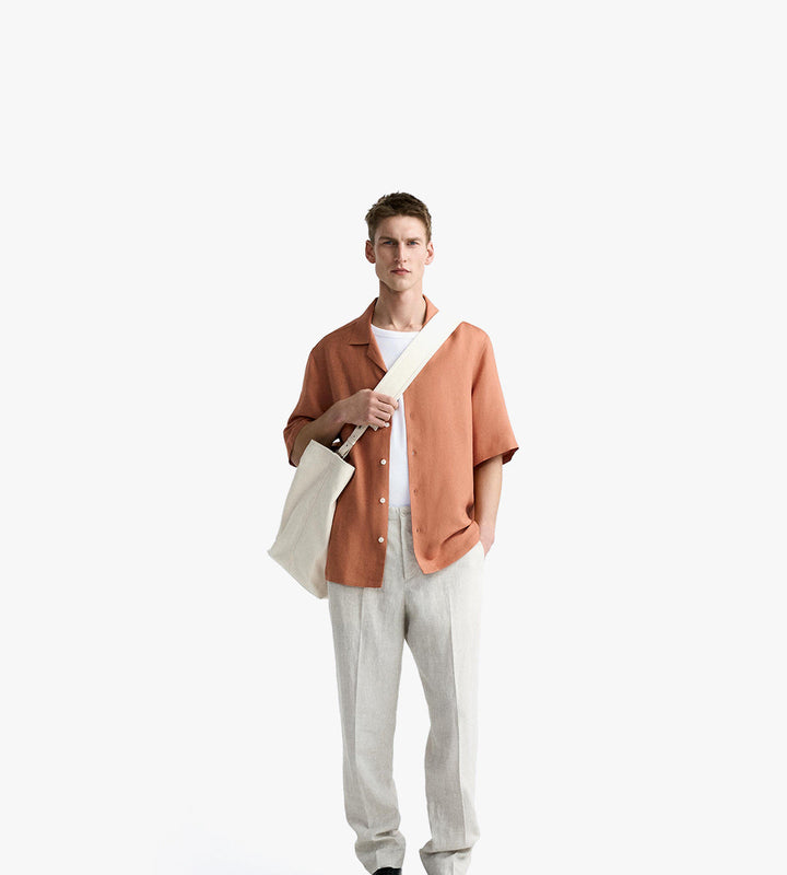 Brown fabric shirt